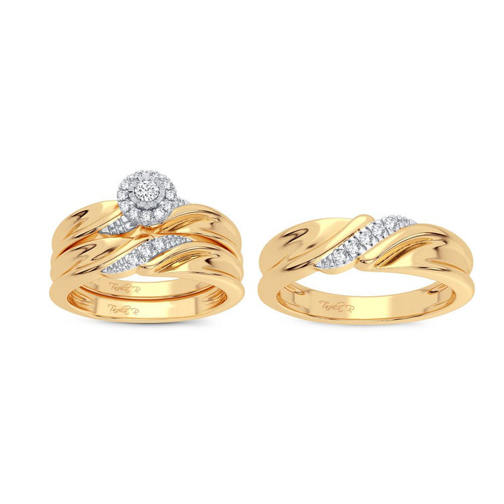 14k Yellow Gold Lab Diamond Trio Set for Modern Women