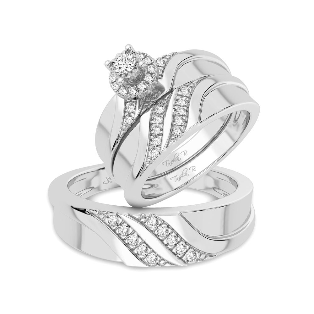 14k White Gold Lab Diamond Trio Set for Women