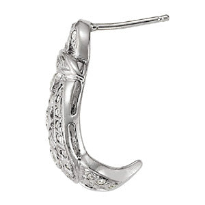 Round Diamond J-Hoops in 14K Gold