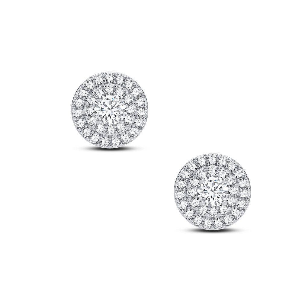 Luminous 14k White Gold Diamond Stud Earrings for Women