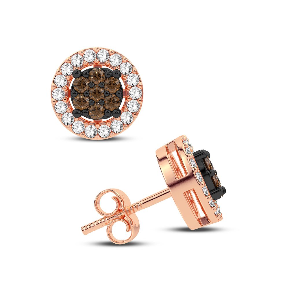 14K Rose Gold 0.27CT Diamond Earrings