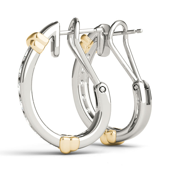 Round Diamond J-Hoops Earrings
