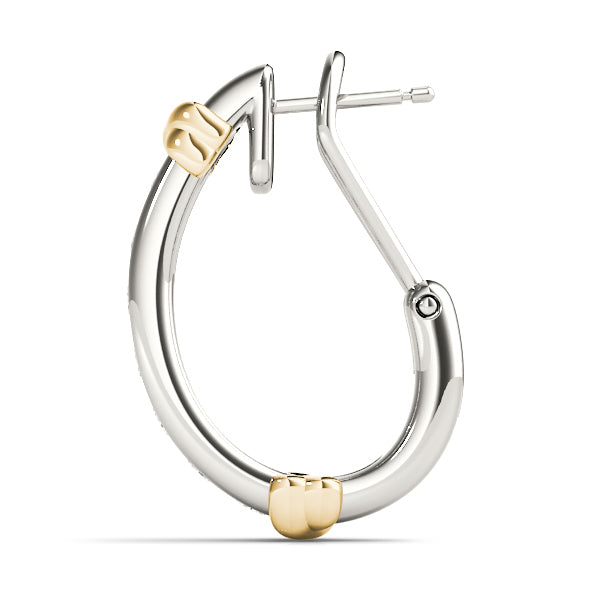 Round Diamond J-Hoops Earrings