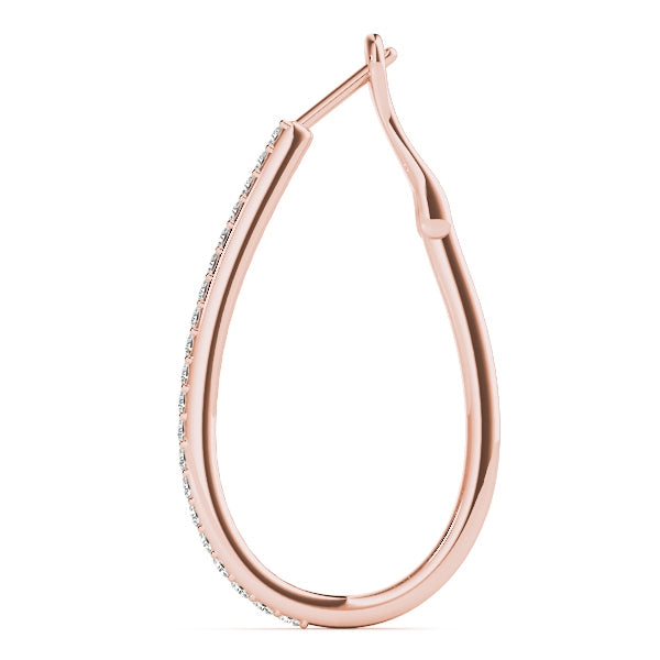 14K Rose Gold Lab Diamond Hoop Earrings