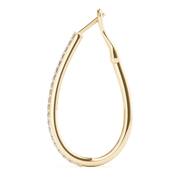 14K Yellow Gold Diamond Hoop Earrings