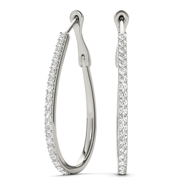 Lab Diamond Round Hoop Earrings