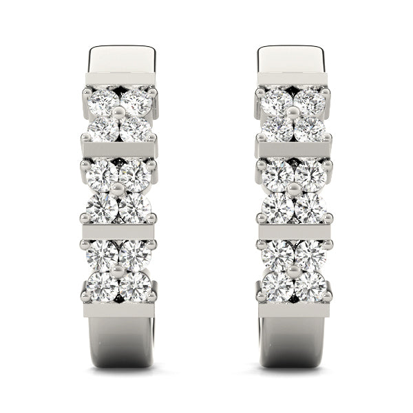 Diamond Lab-Grown 14K J-Hoop Earrings