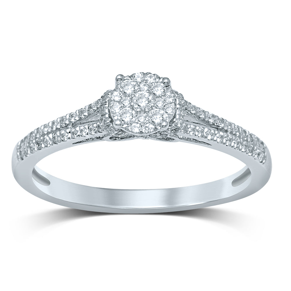 14K White Gold 0.27CT Diamond Ring