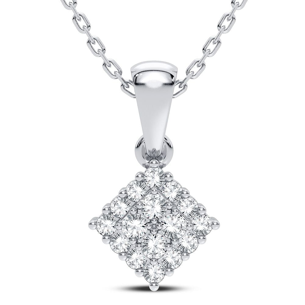 14K White Gold 0.16CT Diamond Pendant