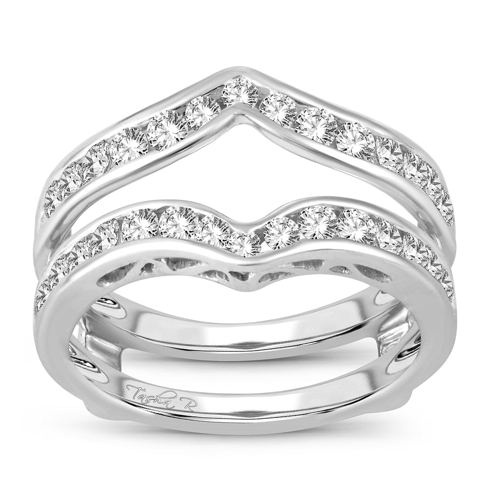 14K White Gold 1.00CT Diamond Ring Guard