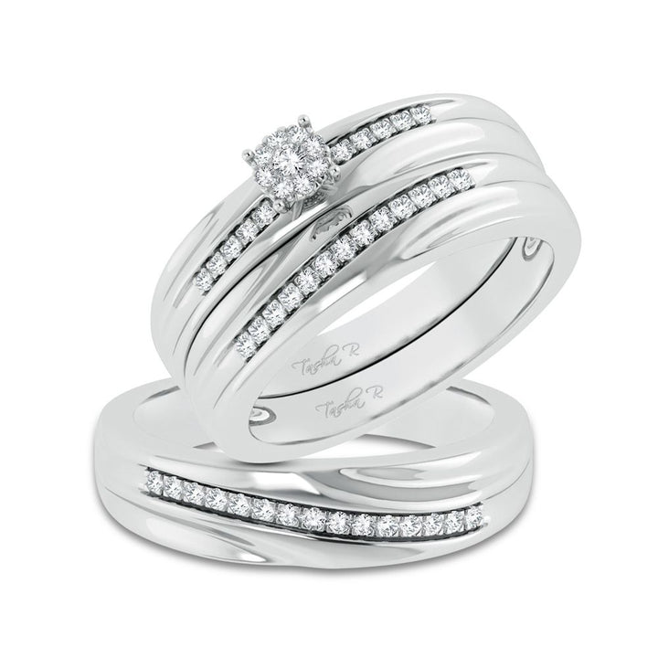 Timeless 14k White Gold 0.25ct Lab Diamond Womens Trio Set