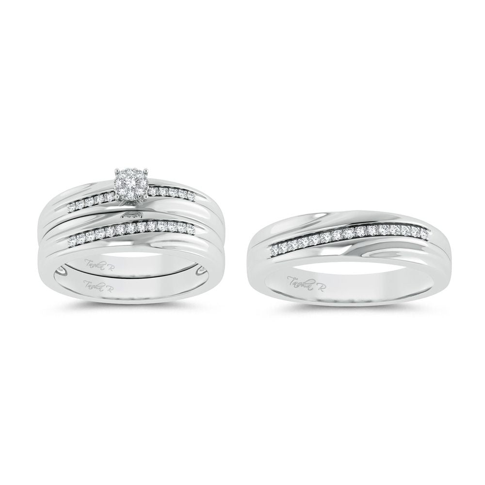 Timeless 14k White Gold 0.25ct Lab Diamond Womens Trio Set