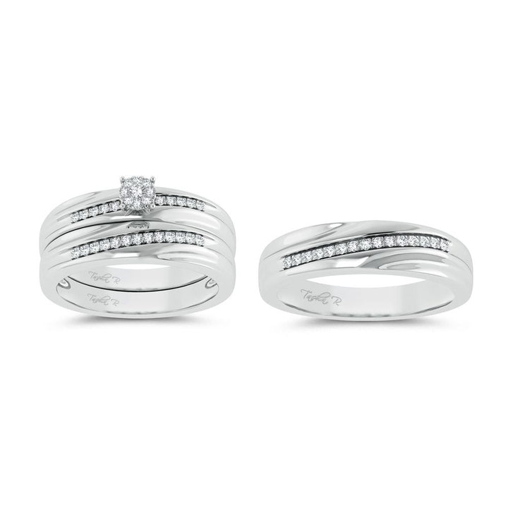 Timeless 14k White Gold 0.25ct Lab Diamond Womens Trio Set