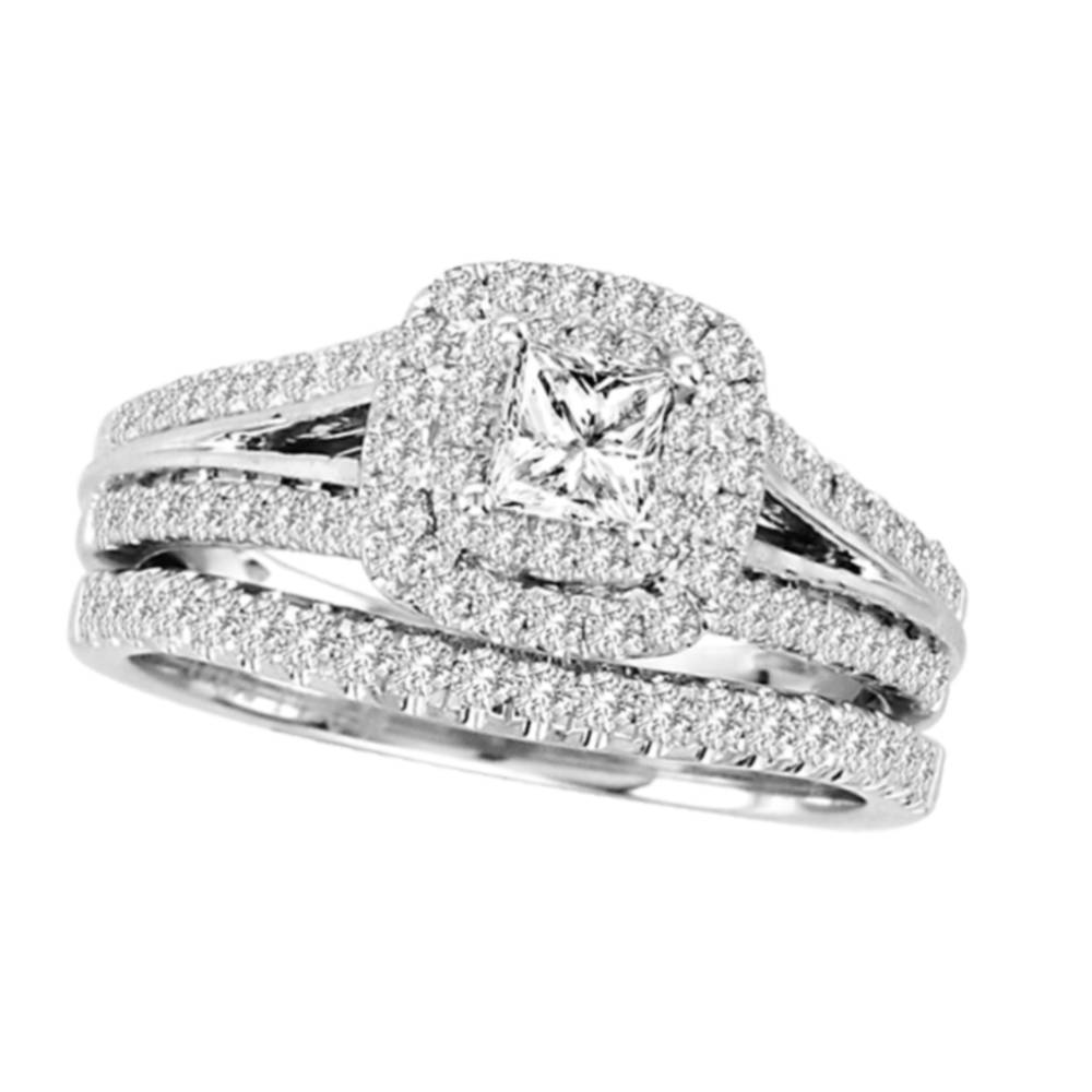 14K White Gold 1.13CT Diamond Bridal Ring