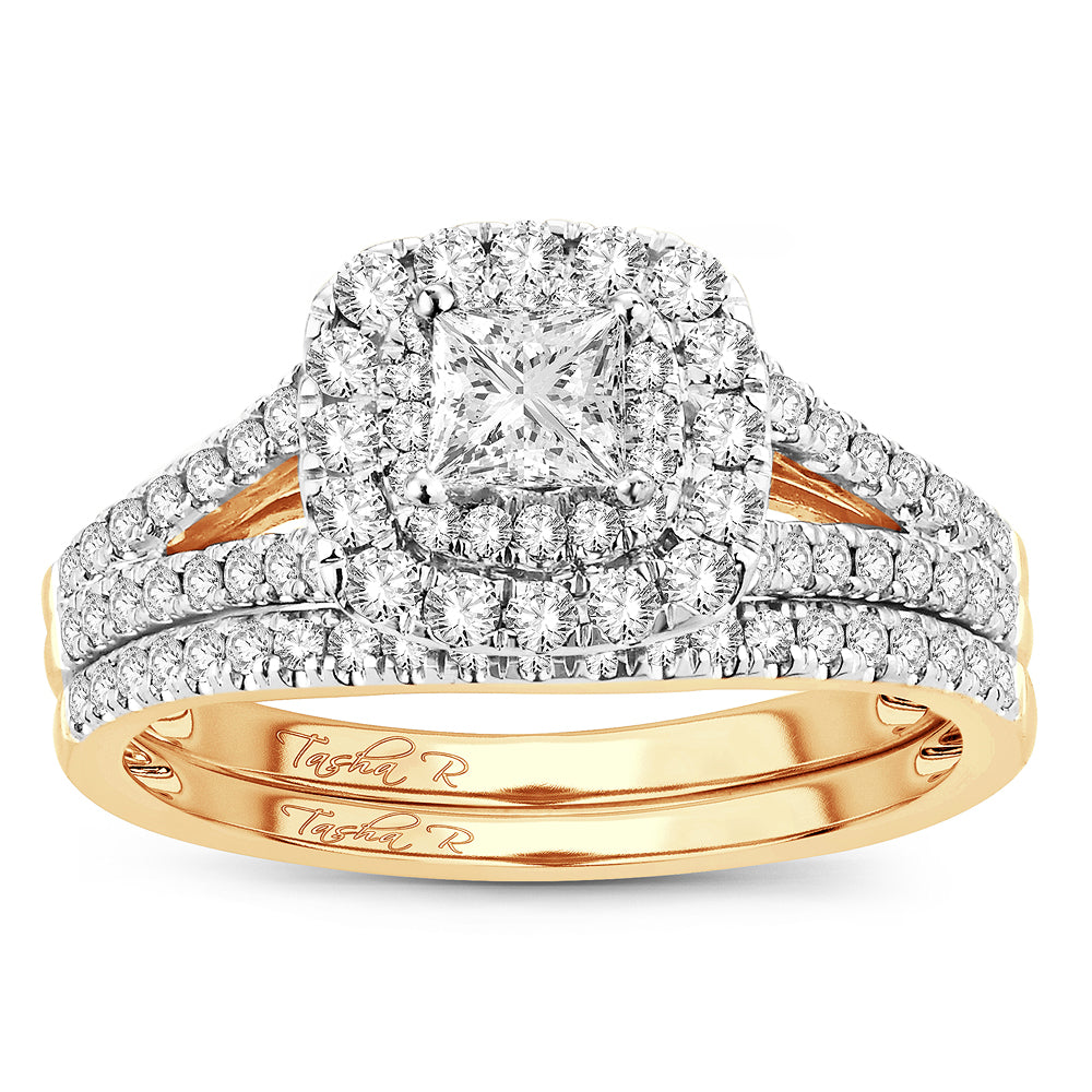 14K Yellow Gold 1.00CT Diamond Bridal Ring