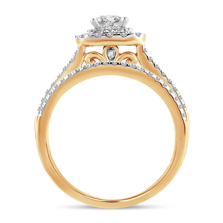 14K Yellow Gold 1CT Lab Diamond Womens Engagement Ring