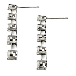 Round Diamond Journey Stud Earrings