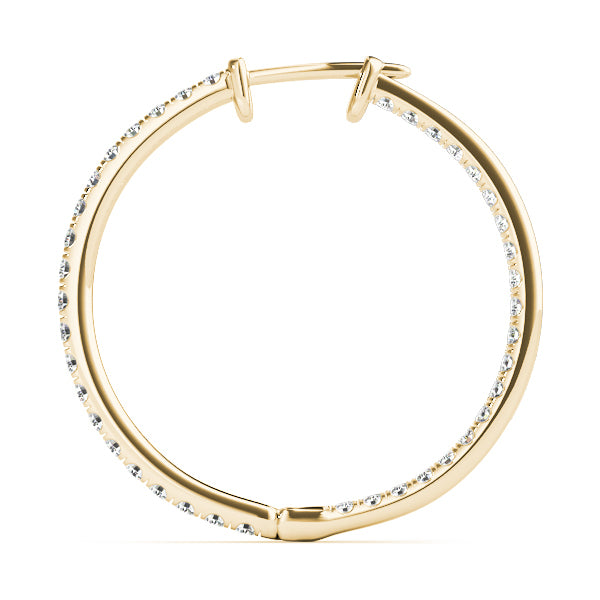 14K Yellow Gold Lab Diamond Hoop Earrings