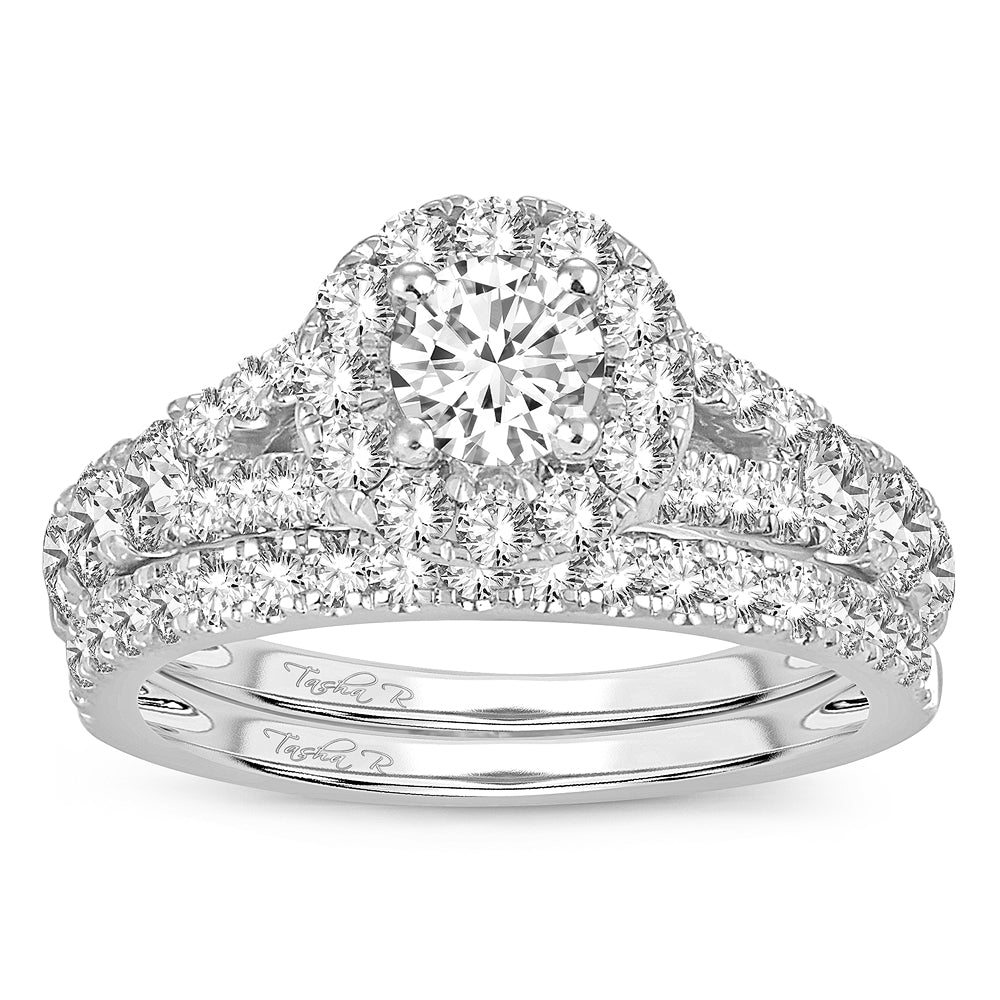 14k White Gold 2.00CT Lab Diamond Bridal Ring Brilliance
