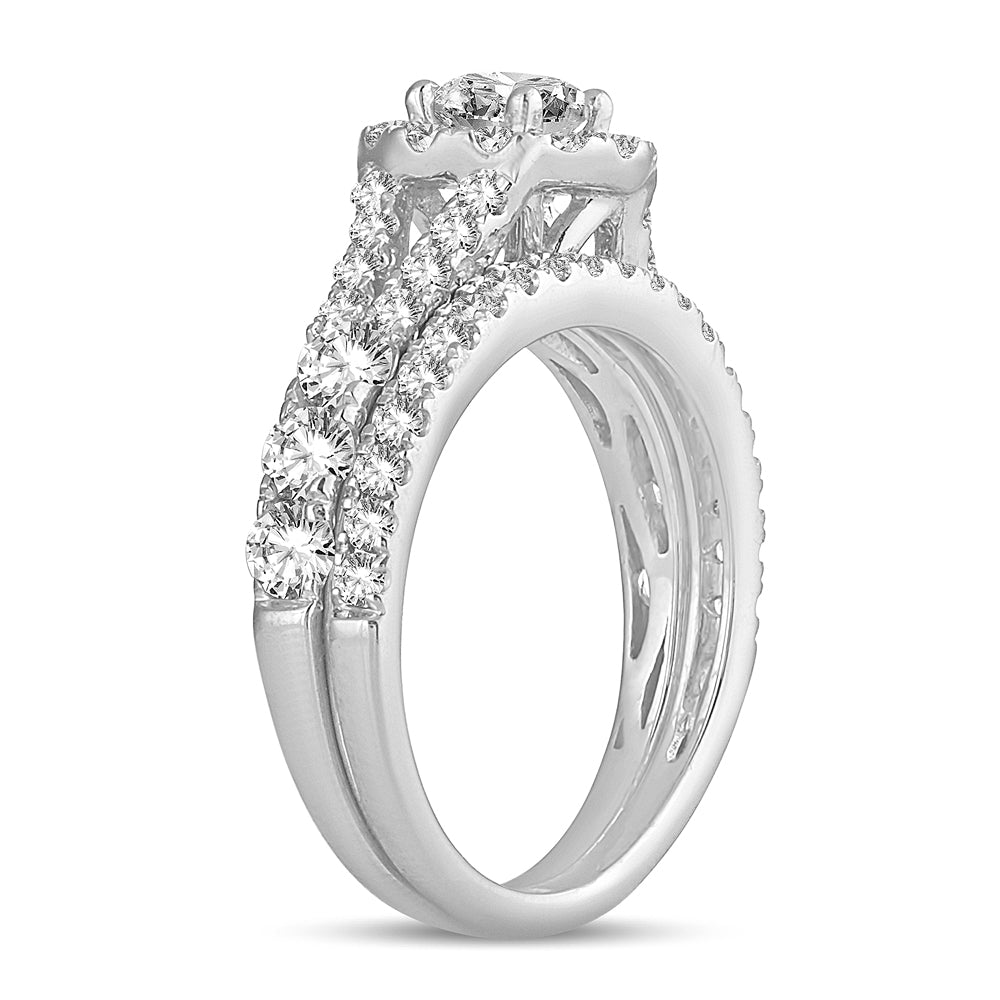 14k White Gold 2.00CT Lab Diamond Bridal Ring Brilliance