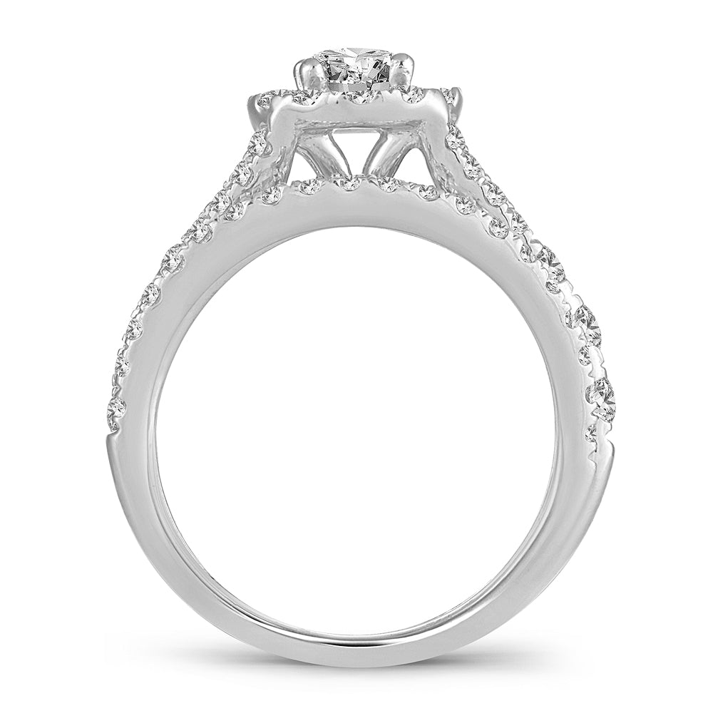 14k White Gold 2.00CT Lab Diamond Bridal Ring Brilliance