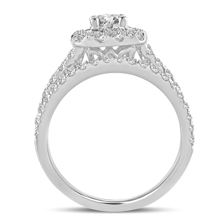 Brilliant 14k White Gold 2CT Lab Diamond Bridal Ring