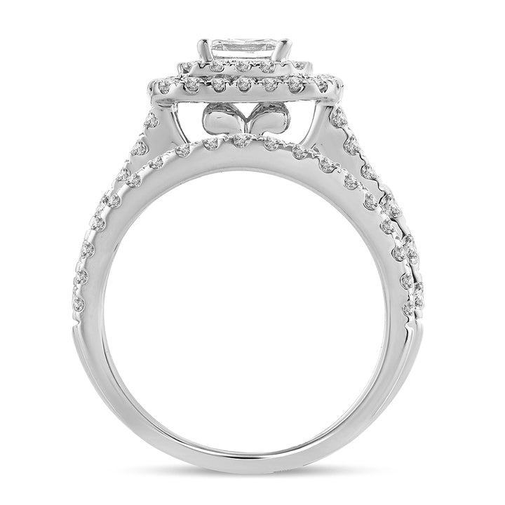 Brilliant 14k White Gold 2CT Lab Diamond Bridal Ring