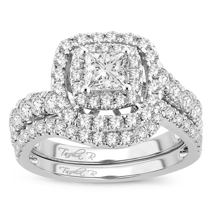 14k White Gold 2CT Lab Diamond Bridal Ring Brilliance