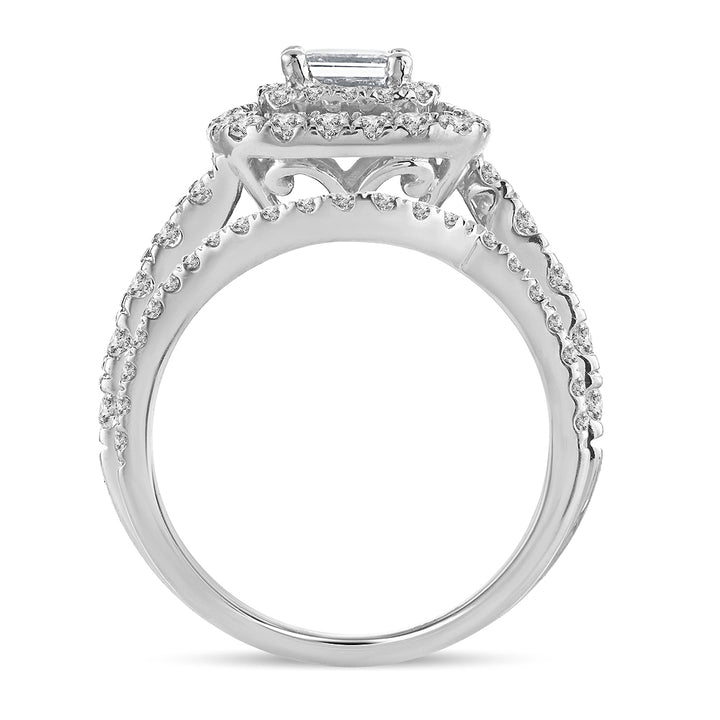 14k White Gold 2CT Lab Diamond Bridal Ring Brilliance