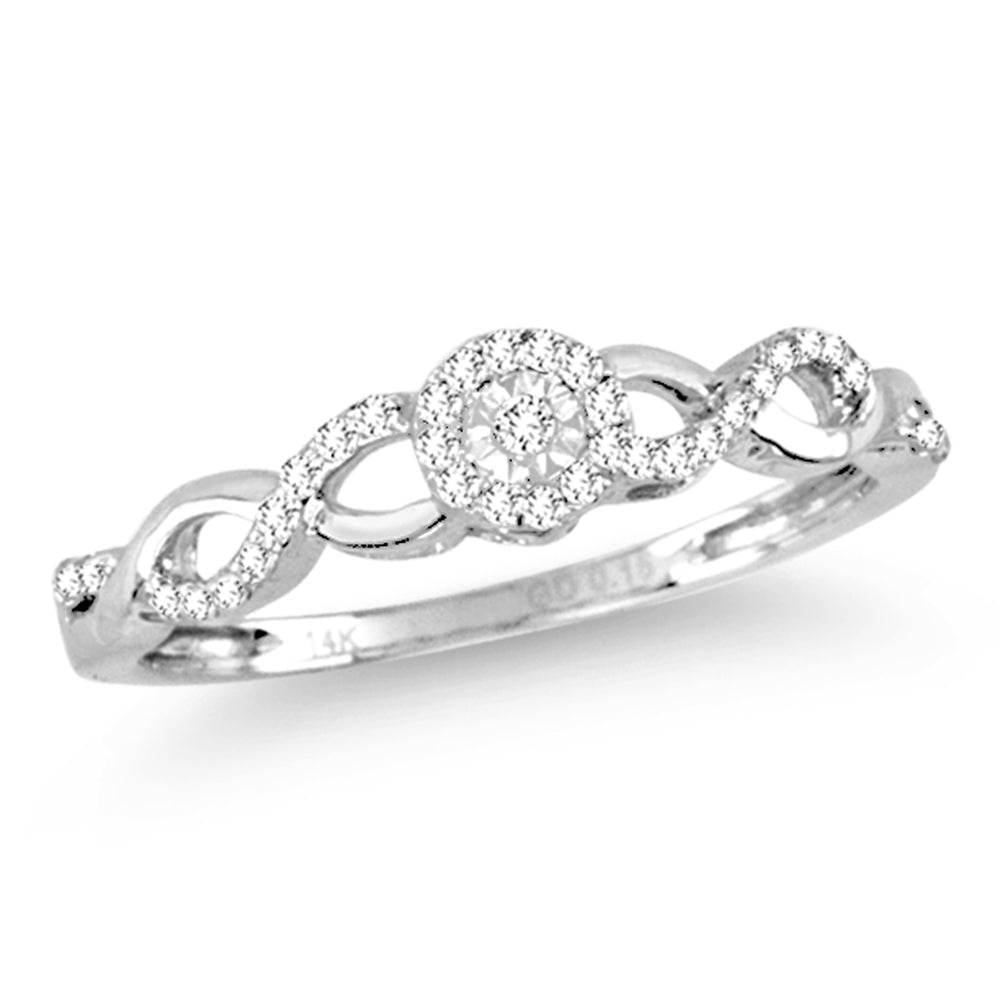 14K White Gold 0.16CT Diamond Ring