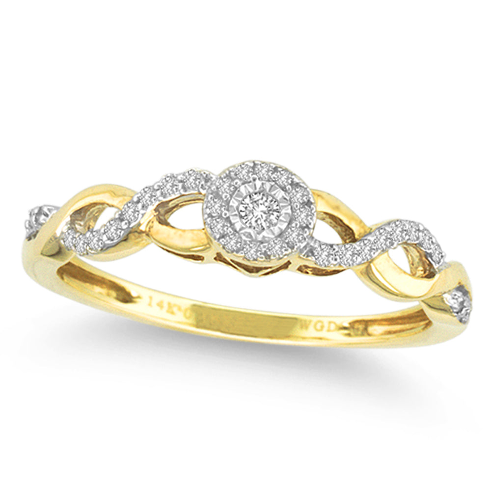 14K Yellow Gold 0.16CT Diamond Ring