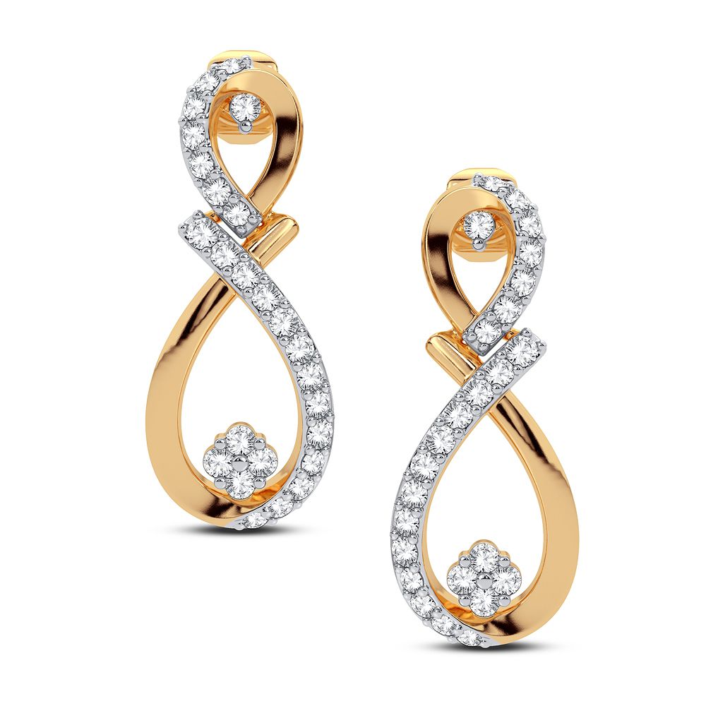 Luminous 14K Yellow Gold 0.50CT Diamond Stud Earrings for Women