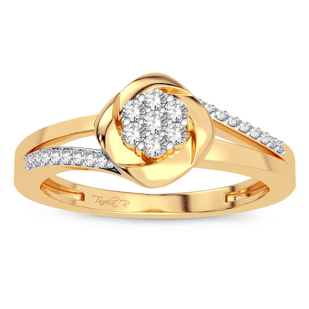 14K Yellow Gold 0.16CT Diamond Ring