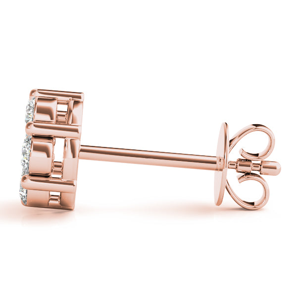 Rose Gold Lab Diamond Cluster Earrings