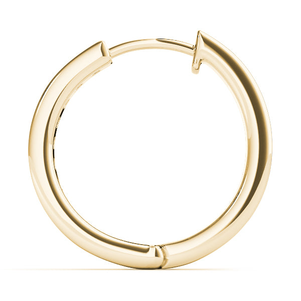 14K Yellow Gold Lab Diamond Hoop Earrings