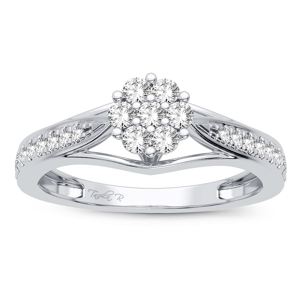 14K White Gold 0.25CT Diamond Ring