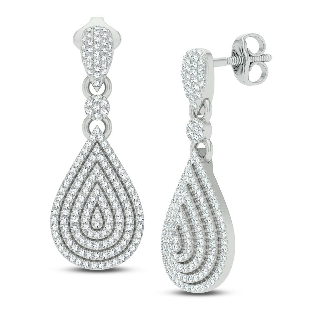 14K White Gold 0.55CT Diamond Earrings