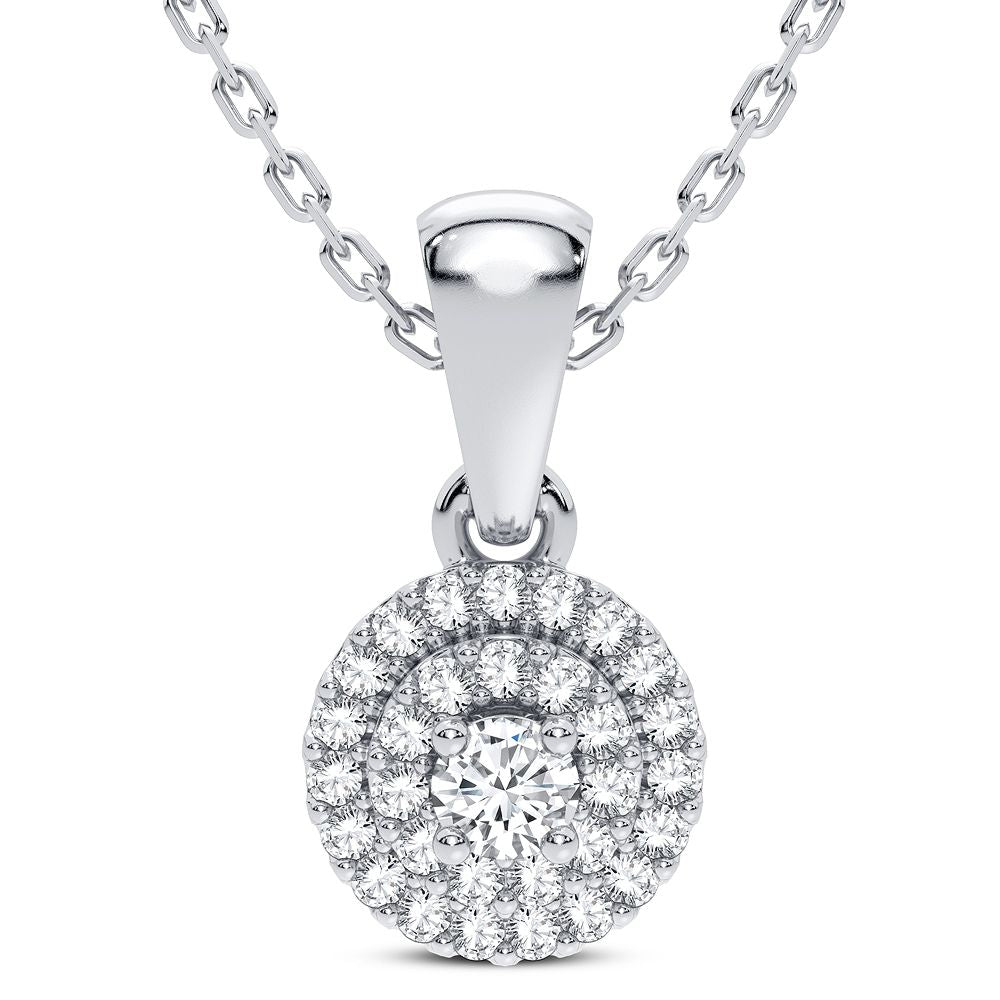 14K White Gold 0.05CT Diamond Pendant