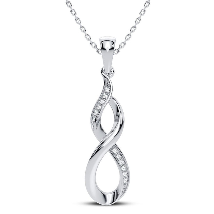 Chic 10k White Gold Lab Diamond Pendant for Women