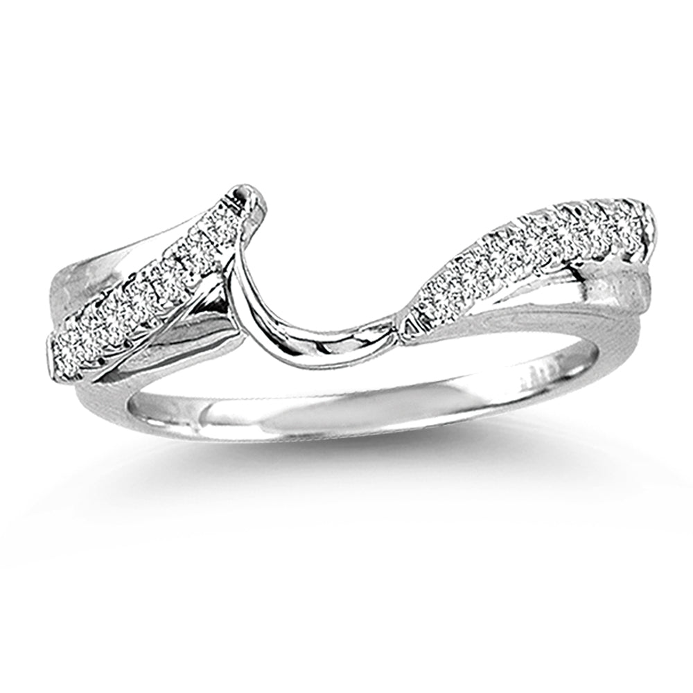 Elegant 14k White Gold 0.25CT Diamond Ring Guard Enhancer