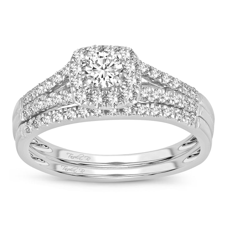 14K White Gold 0.51CT Diamond Bridal Ring