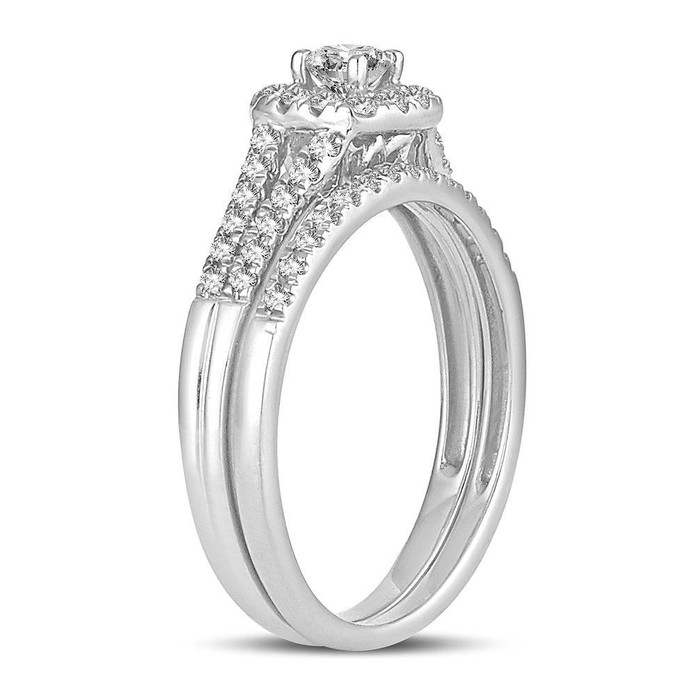 14K White Gold 0.51CT Diamond Bridal Ring