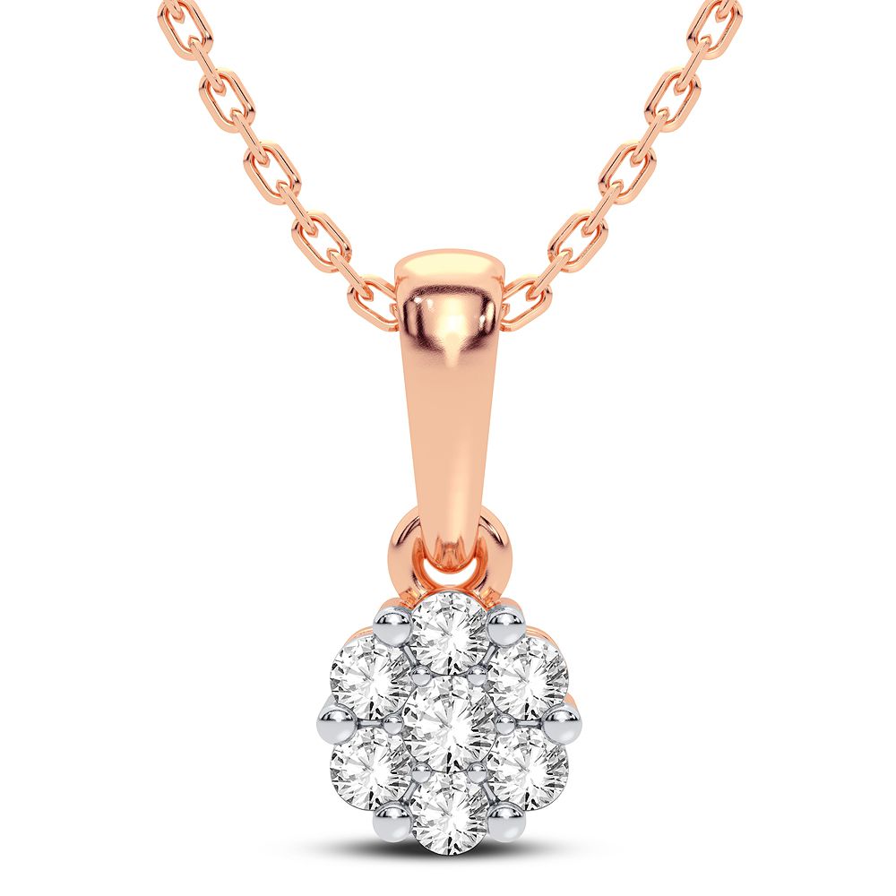 Delicate 14k Rose Gold Diamond Pendant Necklace