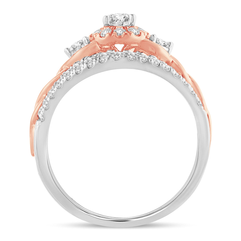 Romantic 14k Rose Gold Lab Diamond Engagement Ring (1.01CT)