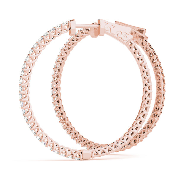 Rose Gold Lab Diamond Inside Out Hoop Earrings