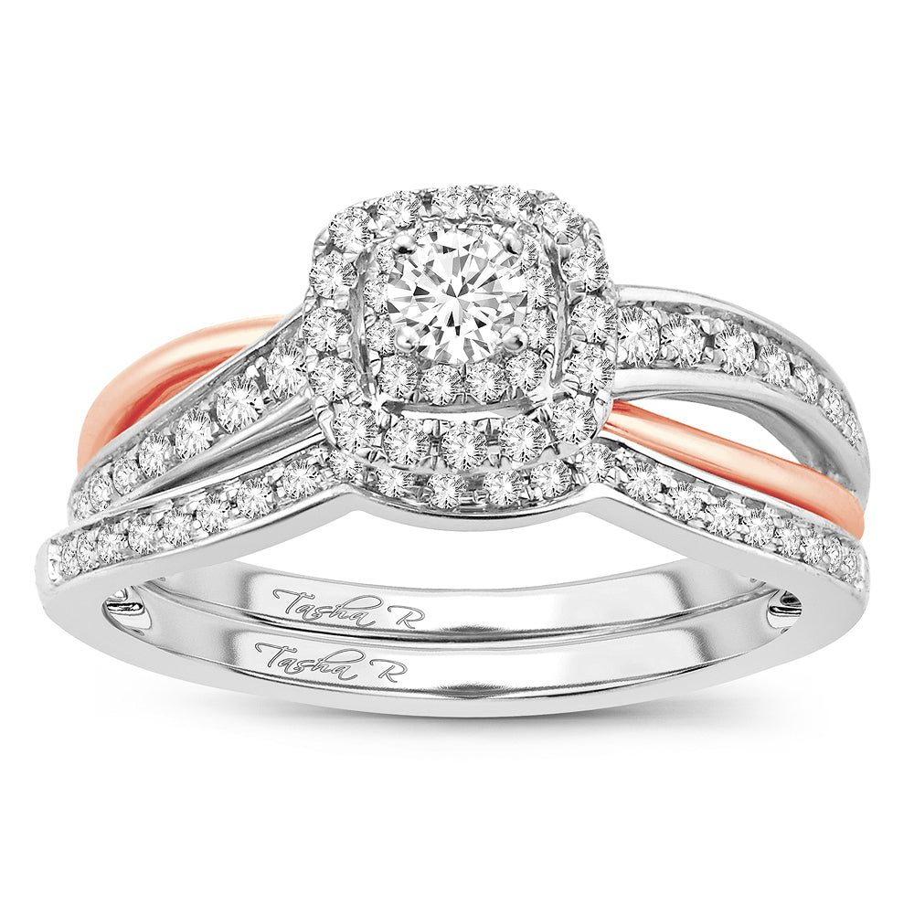 Romantic Rose Gold 0.50CT Diamond Bridal Ring for Her