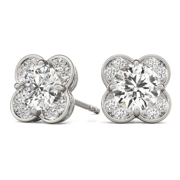 Lab Diamond Round Halo Earrings in Premium Cut