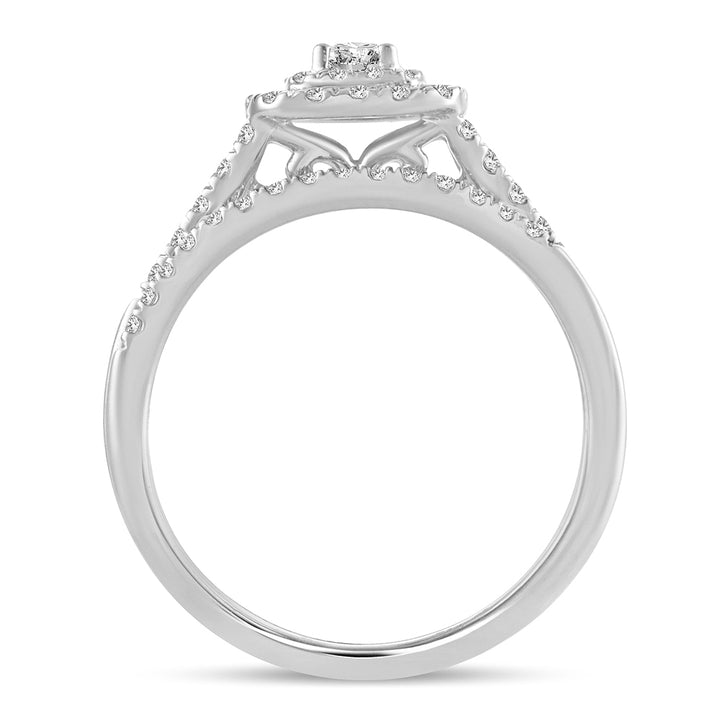 Timeless 14k White Gold Lab Diamond Bridal Ring (0.50CT)