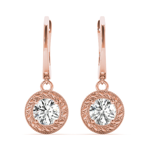 14K Rose Gold Lab Diamond Stud Earrings