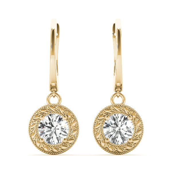 14K Yellow Gold Round Lab Diamond Stud Earrings